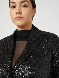 Marina Rinaldi Giacche & Blazer | Giacche & Blazer*Blazer in tessuto tecnico e paillettes NERO