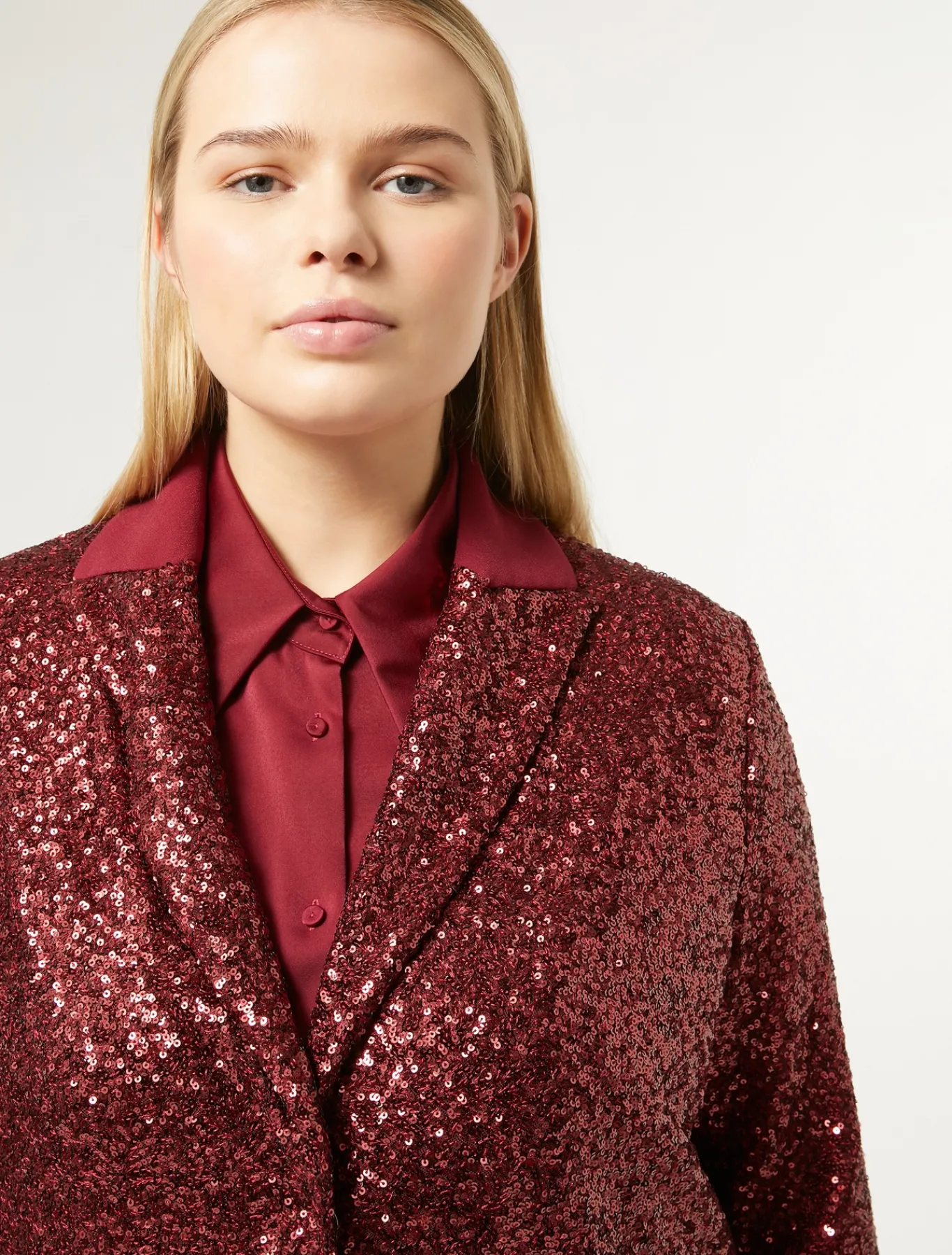 Marina Rinaldi Selezione Elegante | Collezione Elegante*Blazer in tessuto tecnico e paillettes RUBINO
