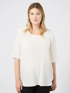 Marina Rinaldi Camicie & Bluse | Camicie & Bluse*Blusa in crêpe de Chine di seta BIANCO