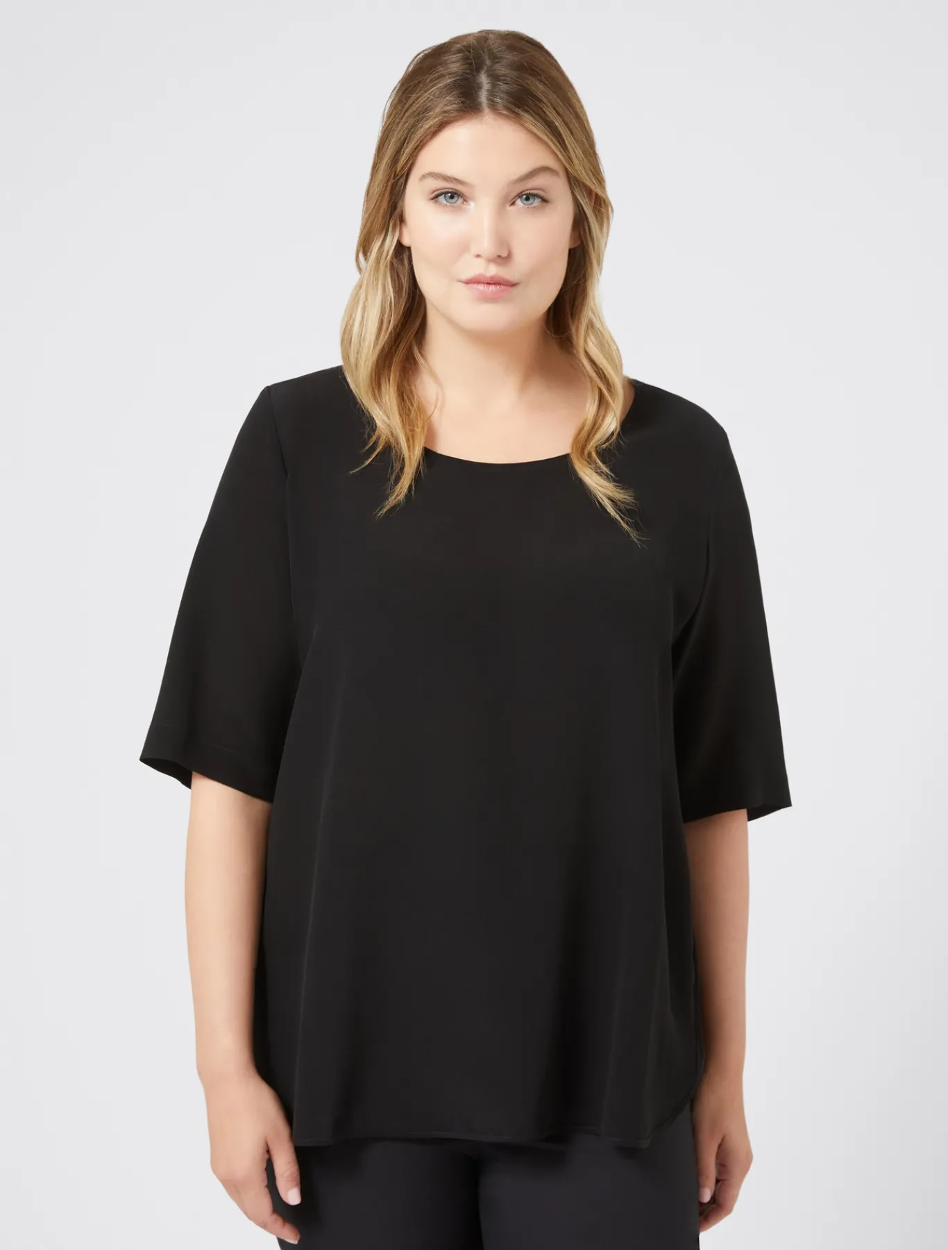 Marina Rinaldi Camicie & Bluse | Camicie & Bluse*Blusa in crêpe de Chine di seta NERO