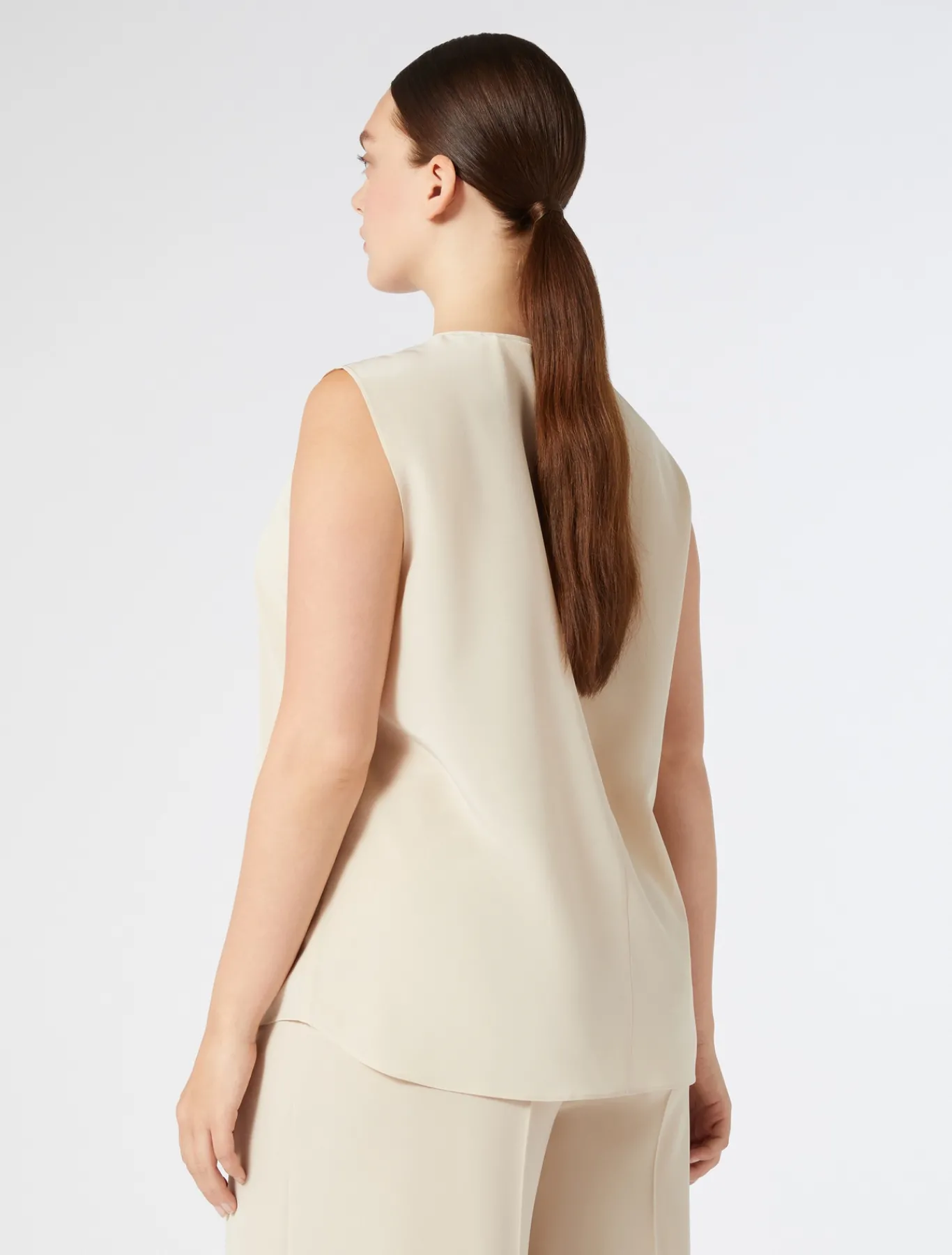 Marina Rinaldi Camicie & Bluse | Camicie & Bluse*Blusa in crêpe de Chine di seta BEIGE