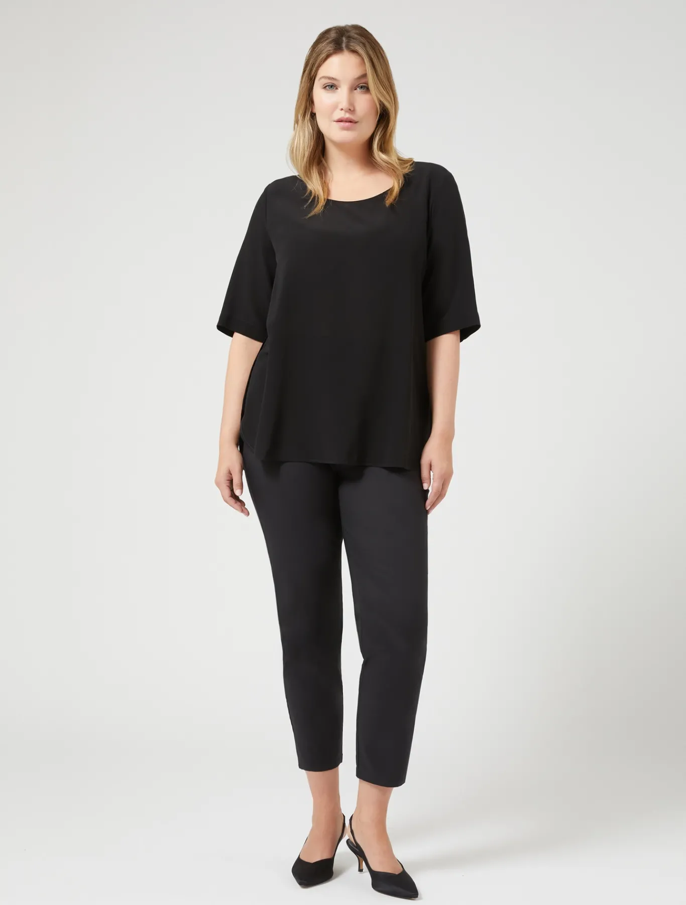 Marina Rinaldi Camicie & Bluse | Camicie & Bluse*Blusa in crêpe de Chine di seta NERO