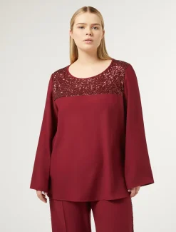 Marina Rinaldi Selezione Elegante | Collezione Elegante*Blusa in crêpe envers satin RUBINO