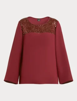 Marina Rinaldi Selezione Elegante | Collezione Elegante*Blusa in crêpe envers satin RUBINO