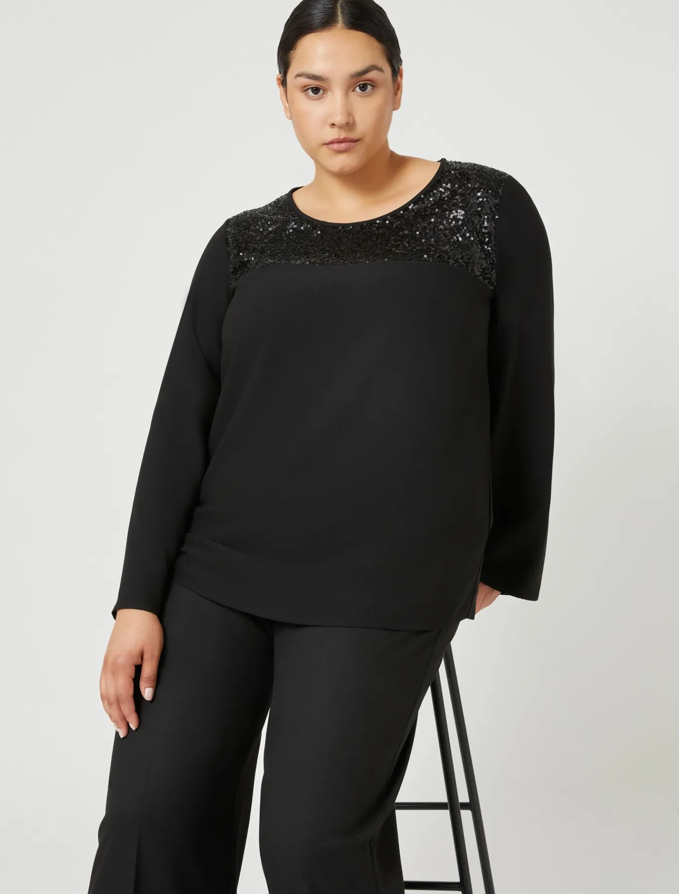 Marina Rinaldi Camicie & Bluse | Camicie & Bluse*Blusa in crêpe envers satin NERO