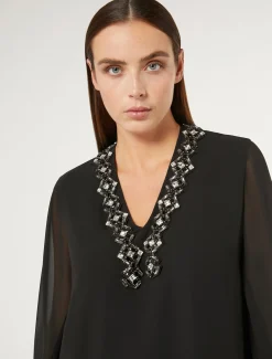 Marina Rinaldi Bluse | Camicie & Bluse*Blusa in crêpe georgette NERO
