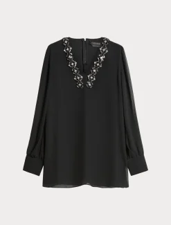 Marina Rinaldi Bluse | Camicie & Bluse*Blusa in crêpe georgette NERO