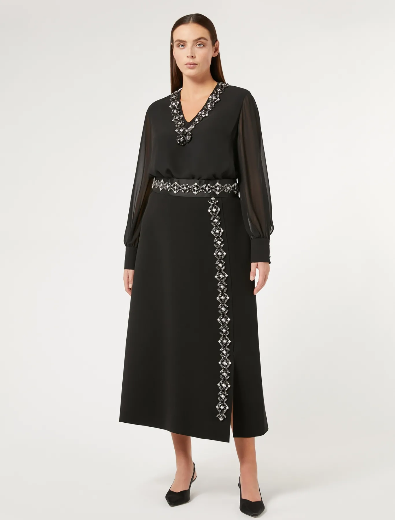 Marina Rinaldi Bluse | Camicie & Bluse*Blusa in crêpe georgette NERO