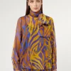 Marina Rinaldi Bluse | Collezione Elegante*Blusa in georgette di seta ORO