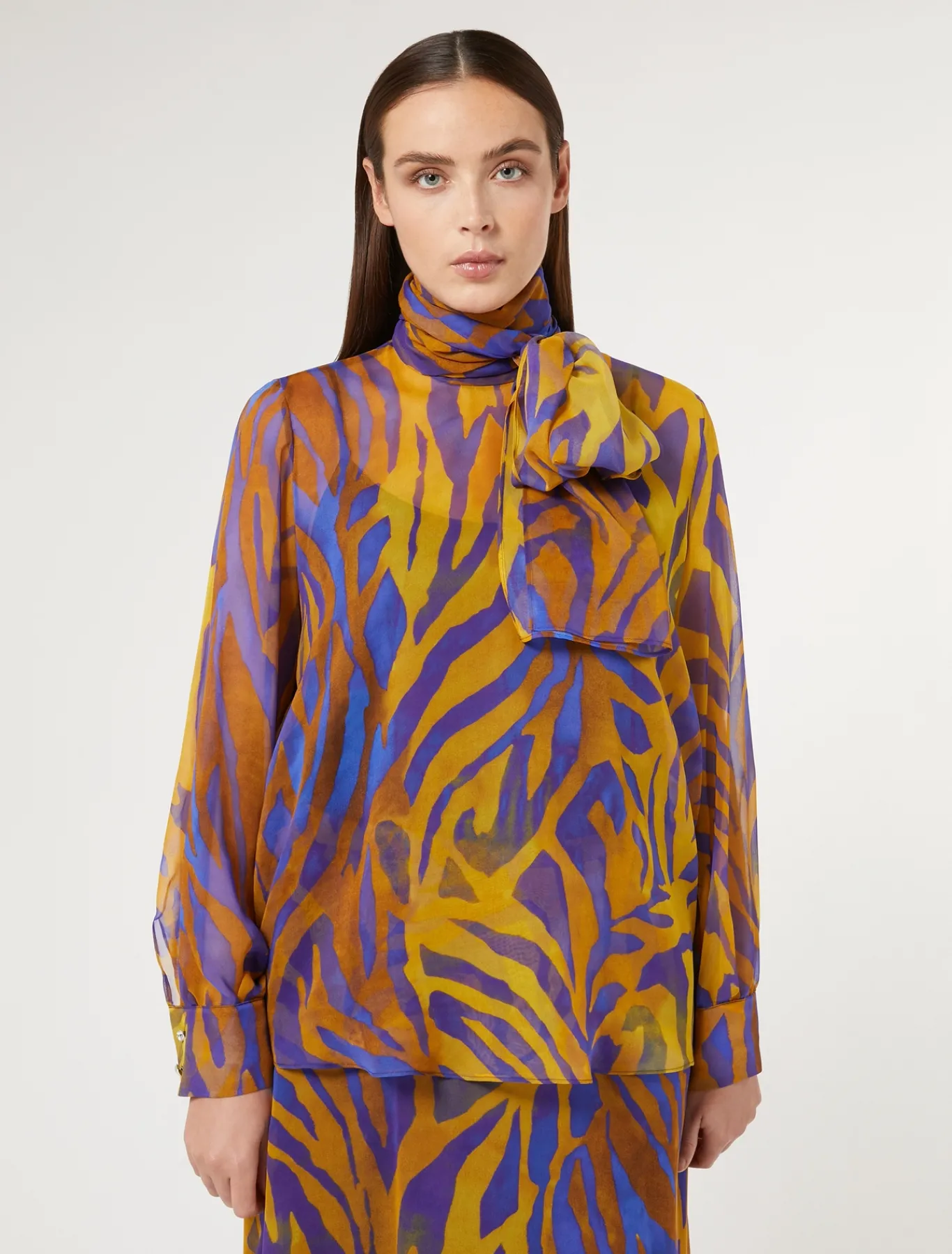 Marina Rinaldi Bluse | Collezione Elegante*Blusa in georgette di seta ORO