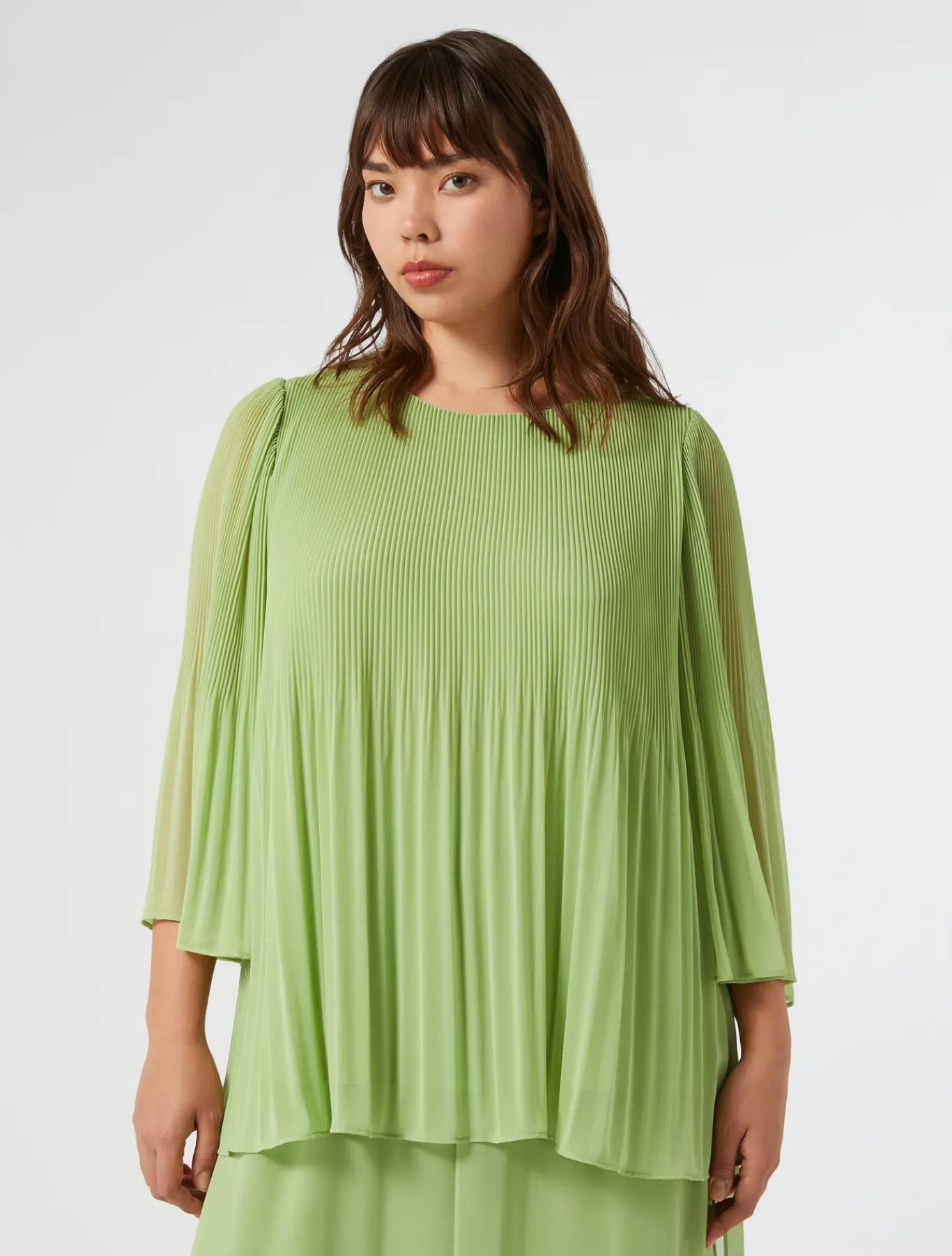 Marina Rinaldi Bluse | Camicie & Bluse*Blusa in georgette plissé VERDEOLIVA