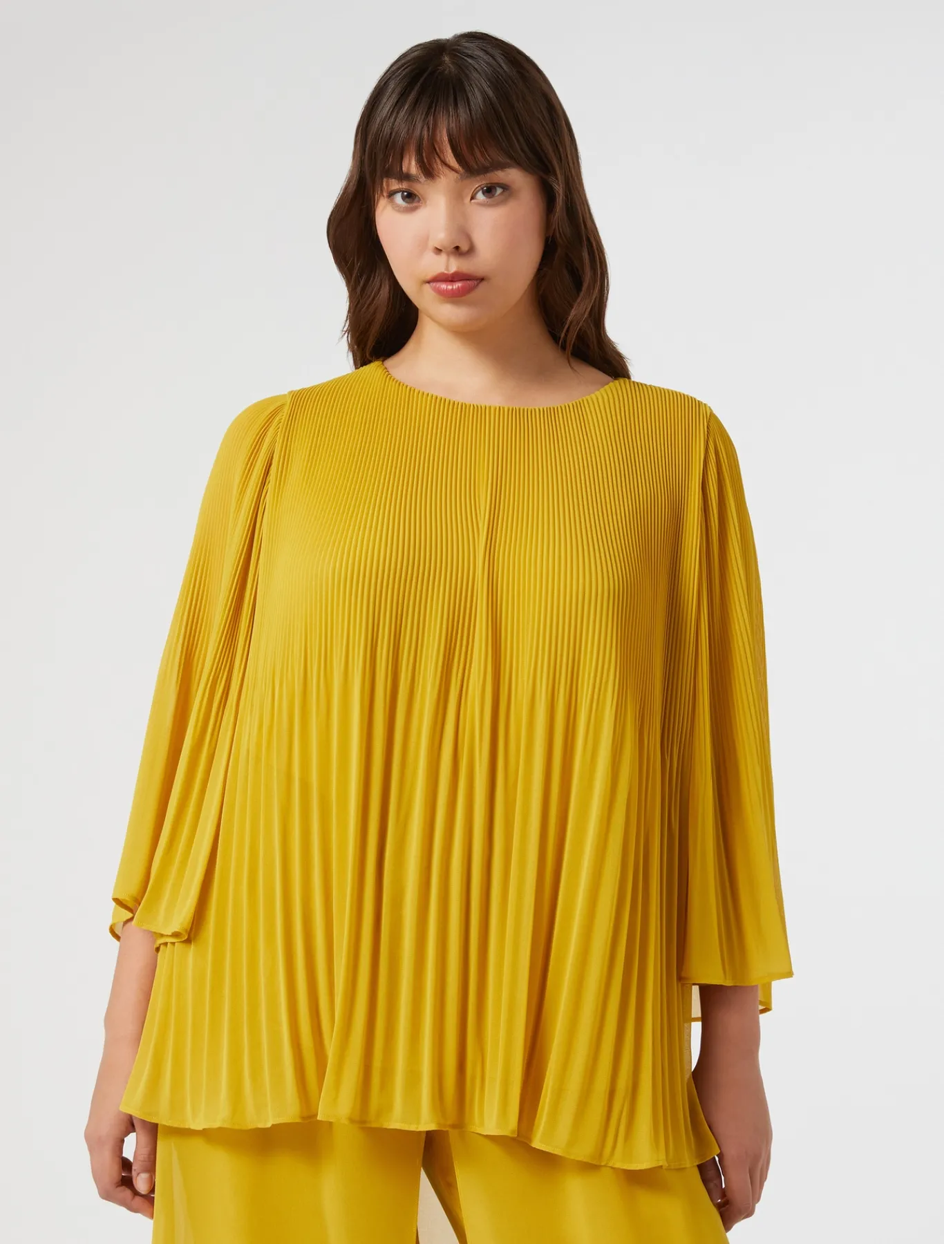 Marina Rinaldi Bluse | Camicie & Bluse*Blusa in georgette plissé ORO