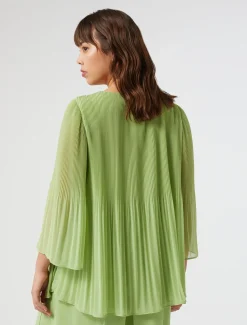 Marina Rinaldi Bluse | Camicie & Bluse*Blusa in georgette plissé VERDEOLIVA