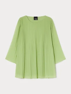 Marina Rinaldi Bluse | Camicie & Bluse*Blusa in georgette plissé VERDEOLIVA