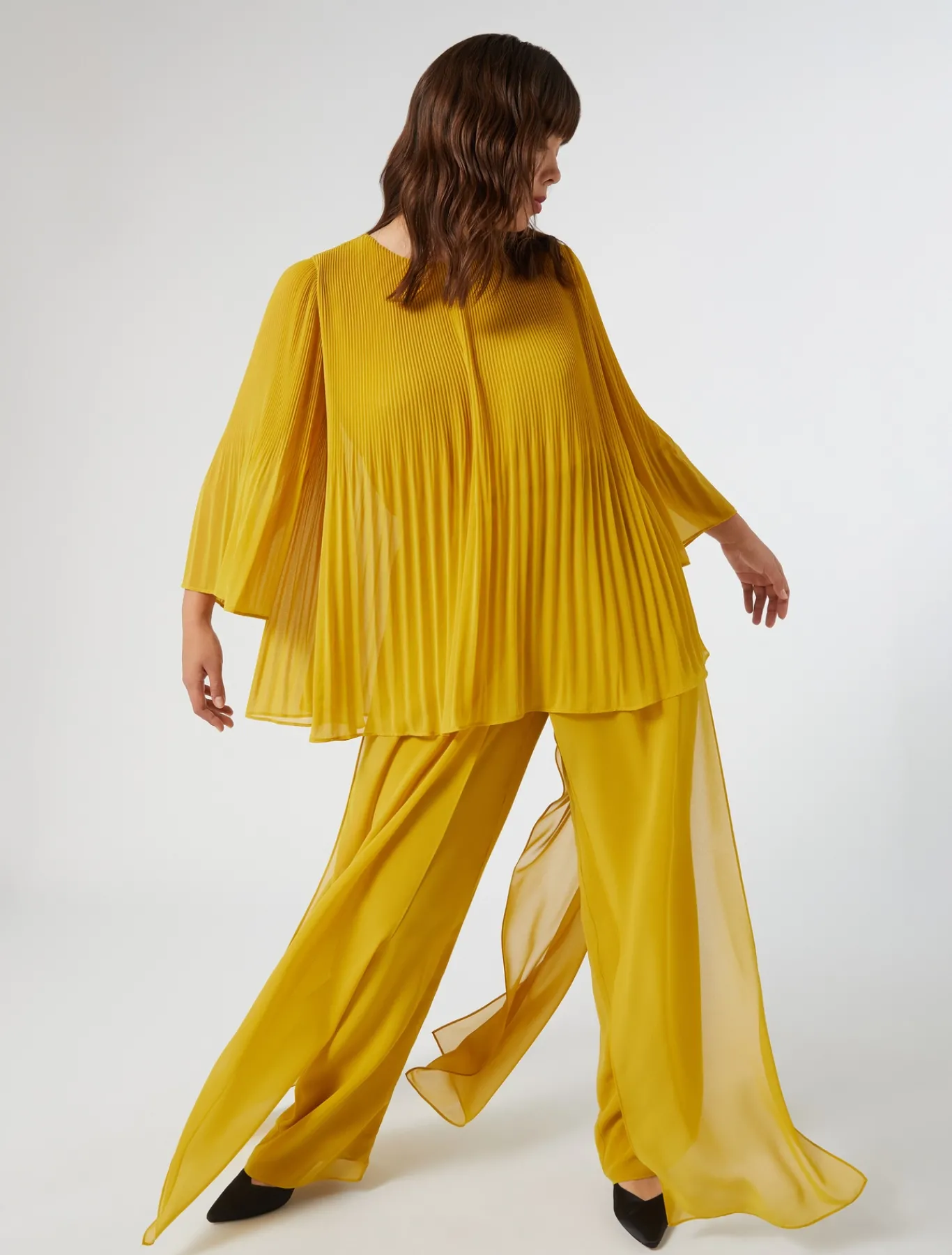Marina Rinaldi Bluse | Camicie & Bluse*Blusa in georgette plissé ORO