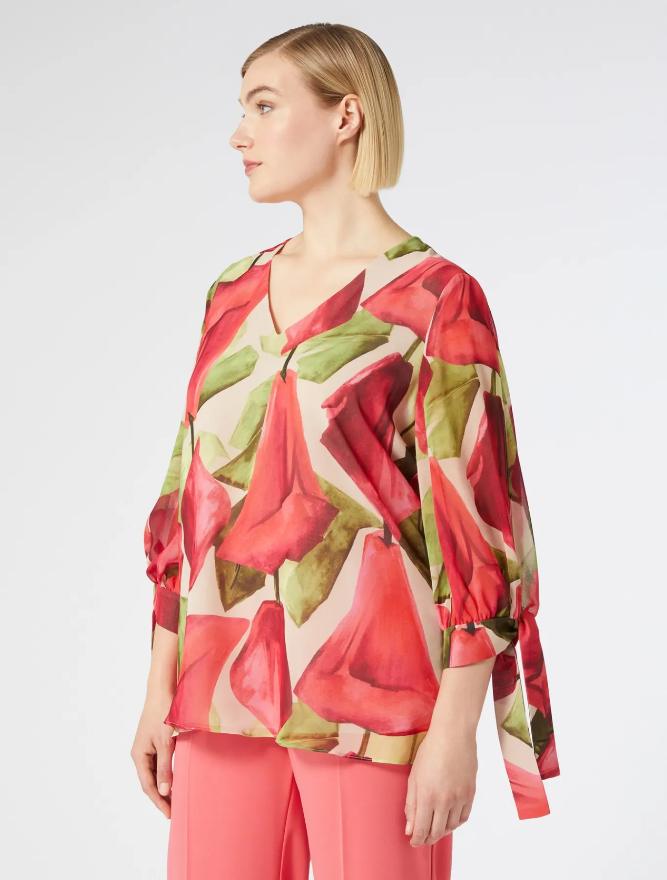 Marina Rinaldi Bluse | Camicie & Bluse*Blusa in georgette stampata ROSA