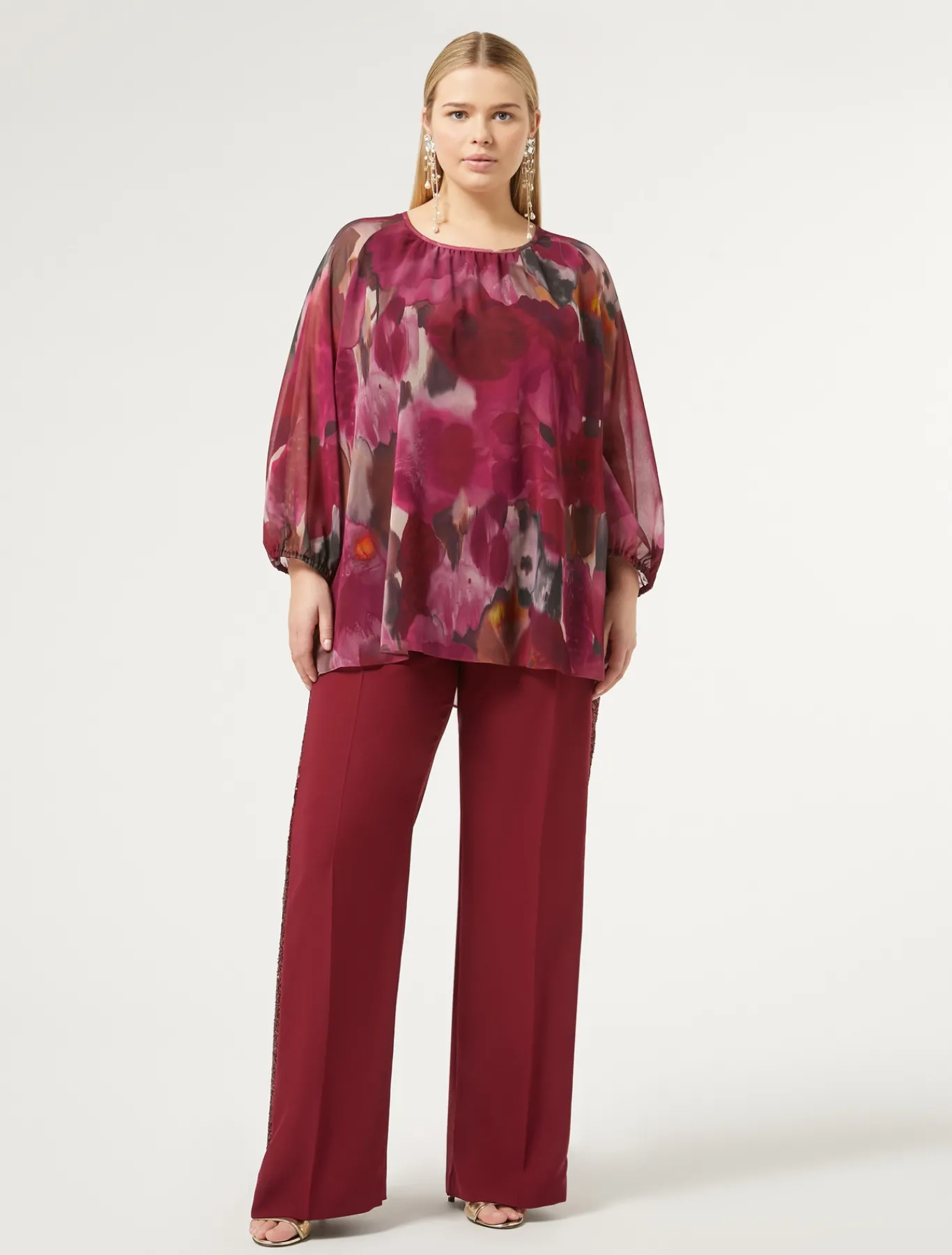 Marina Rinaldi Selezione Elegante | Collezione Elegante*Blusa in georgette stampata RUBINO