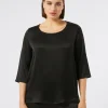 Marina Rinaldi Bluse | Camicie & Bluse*Blusa in misto seta NERO