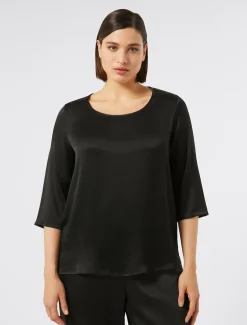 Marina Rinaldi Bluse | Camicie & Bluse*Blusa in misto seta NERO