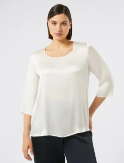 Marina Rinaldi Bluse | Camicie & Bluse*Blusa in misto seta BIANCO