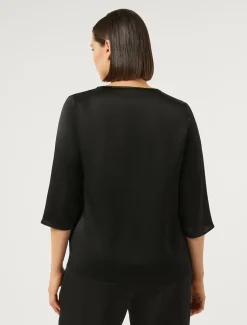Marina Rinaldi Bluse | Camicie & Bluse*Blusa in misto seta NERO