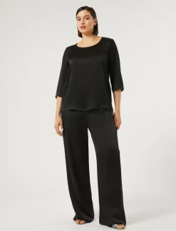 Marina Rinaldi Bluse | Camicie & Bluse*Blusa in misto seta NERO