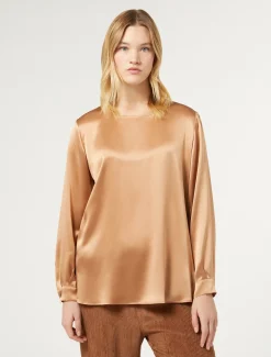 Marina Rinaldi Camicie & Bluse | Camicie & Bluse*Blusa in raso di seta CAMMELLO