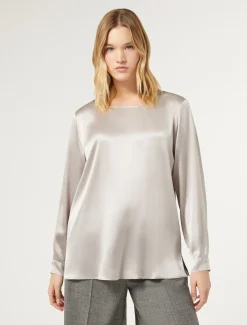 Marina Rinaldi Camicie & Bluse | Camicie & Bluse*Blusa in raso di seta GRIGIOCHIARO