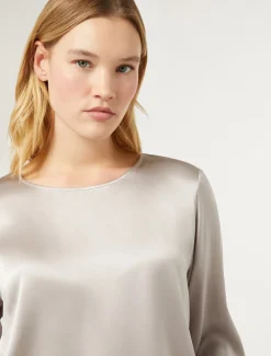 Marina Rinaldi Camicie & Bluse | Camicie & Bluse*Blusa in raso di seta GRIGIOCHIARO
