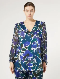Marina Rinaldi Bluse | Selezione Elegante*Blusa in twill e georgette NERO