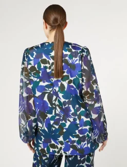 Marina Rinaldi Bluse | Selezione Elegante*Blusa in twill e georgette NERO