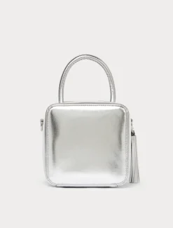 Marina Rinaldi Selezione Elegante | Collezione Elegante*Borsa a cubo laminata ARGENTO