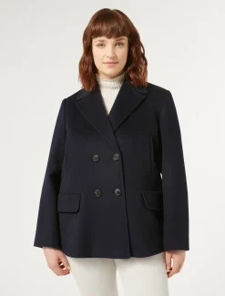 Marina Rinaldi Cappotti & Trench | Cappotti & Trench*Caban in drap di lana BLUNOTTE