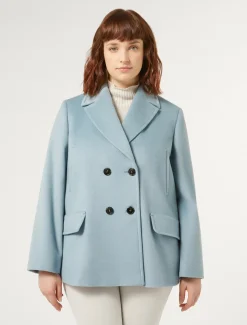 Marina Rinaldi Cappotti & Trench | Cappotti & Trench*Caban in drap di lana AZZURROSFUMATO