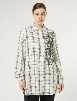 Marina Rinaldi Camicie & Bluse | Camicie & Bluse*Camicia check con ricamo AVORIO