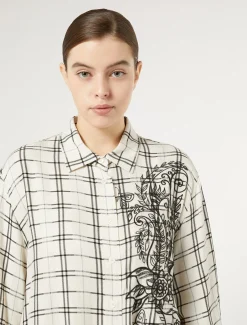 Marina Rinaldi Camicie & Bluse | Camicie & Bluse*Camicia check con ricamo AVORIO