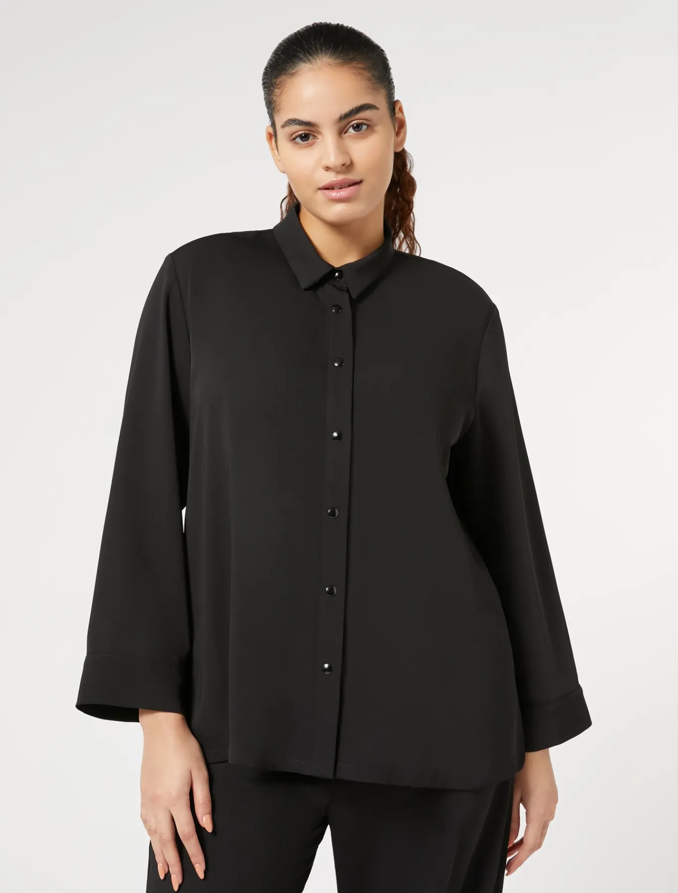 Marina Rinaldi Camicie & Bluse | Camicie & Bluse*Camicia in cady leggero NERO