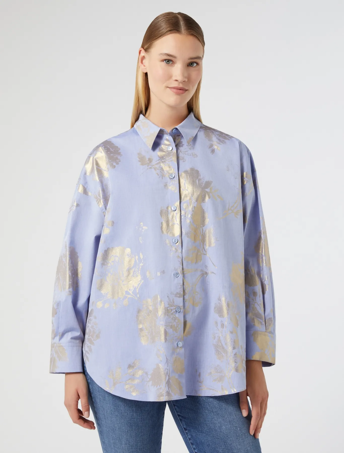 Marina Rinaldi Camicie & Bluse | Camicie & Bluse*Camicia in chambray di cotone AZZURRO