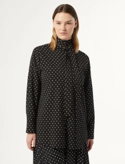 Marina Rinaldi Camicie & Bluse | Camicie & Bluse*Camicia in crêpe de Chine stampato NERO
