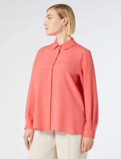 Marina Rinaldi Bluse | Camicie & Bluse*Camicia in crêpe de Chine di misto seta CORALLO