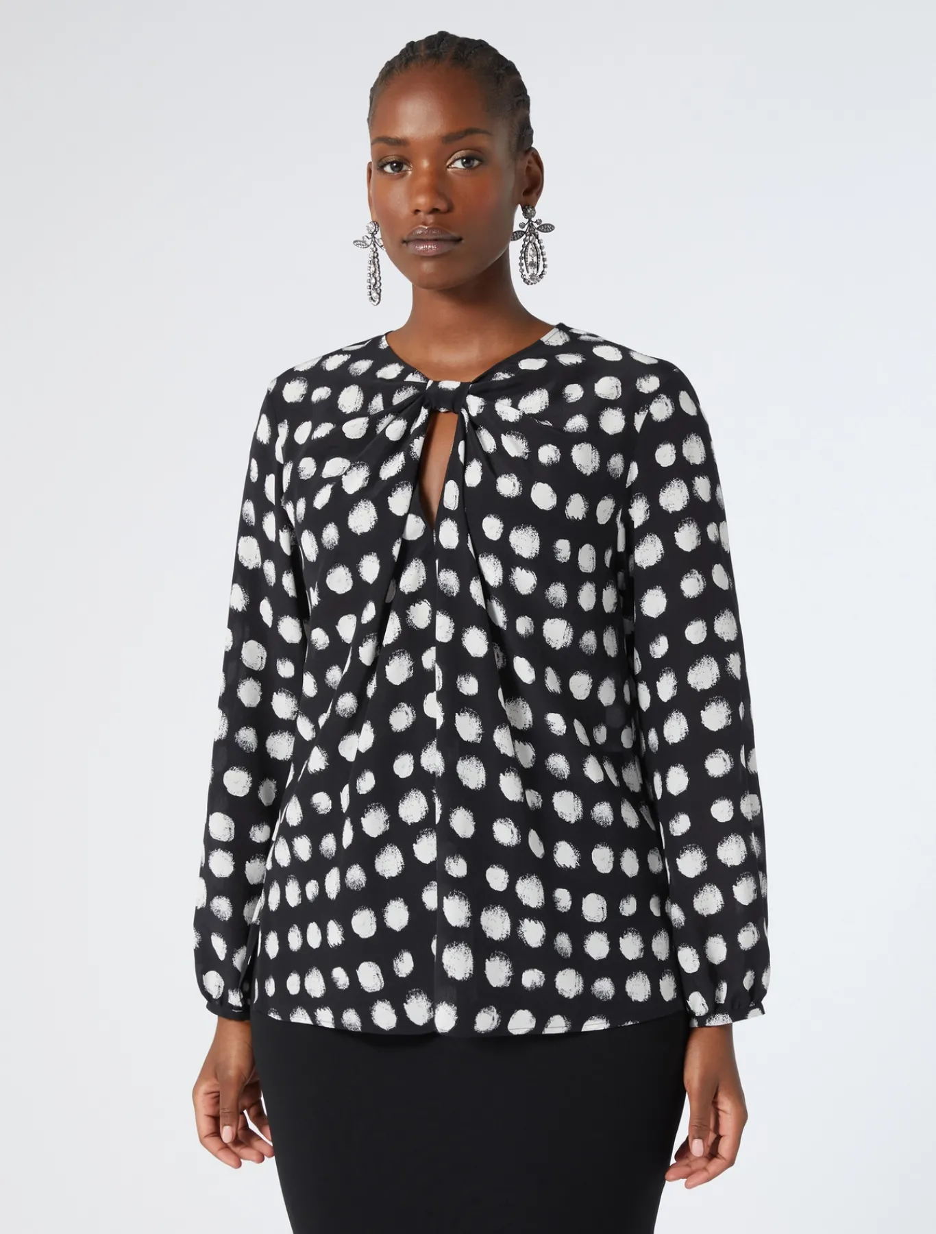 Marina Rinaldi Camicie & Bluse | Camicie & Bluse*Camicia in crêpe de Chine di seta NERO