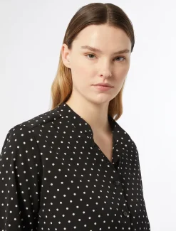Marina Rinaldi Camicie & Bluse | Camicie & Bluse*Camicia in crêpe de Chine stampato NERO