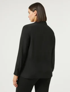 Marina Rinaldi Bluse | Camicie & Bluse*Camicia in crêpe de Chine di misto seta NERO