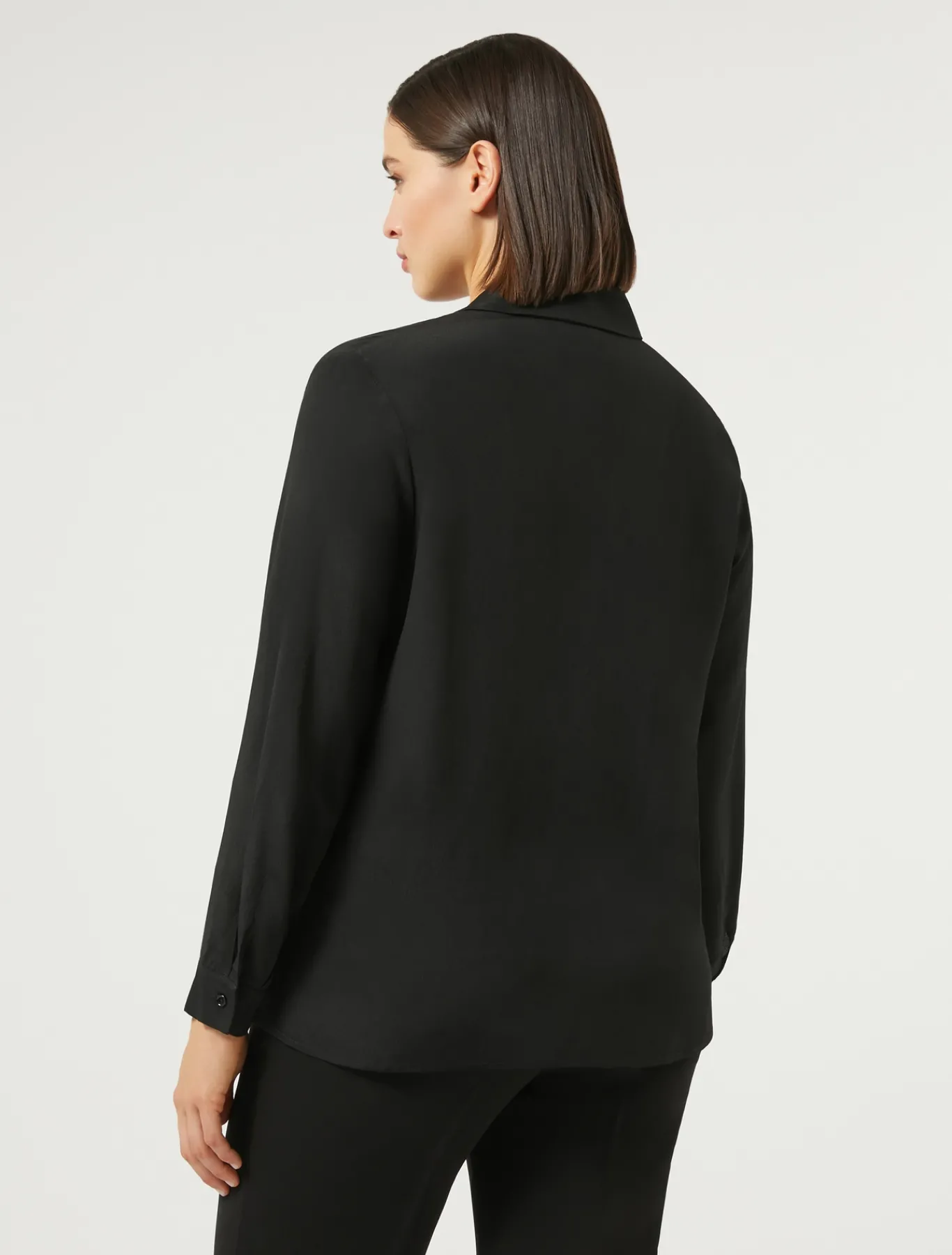 Marina Rinaldi Bluse | Camicie & Bluse*Camicia in crêpe de Chine di misto seta NERO