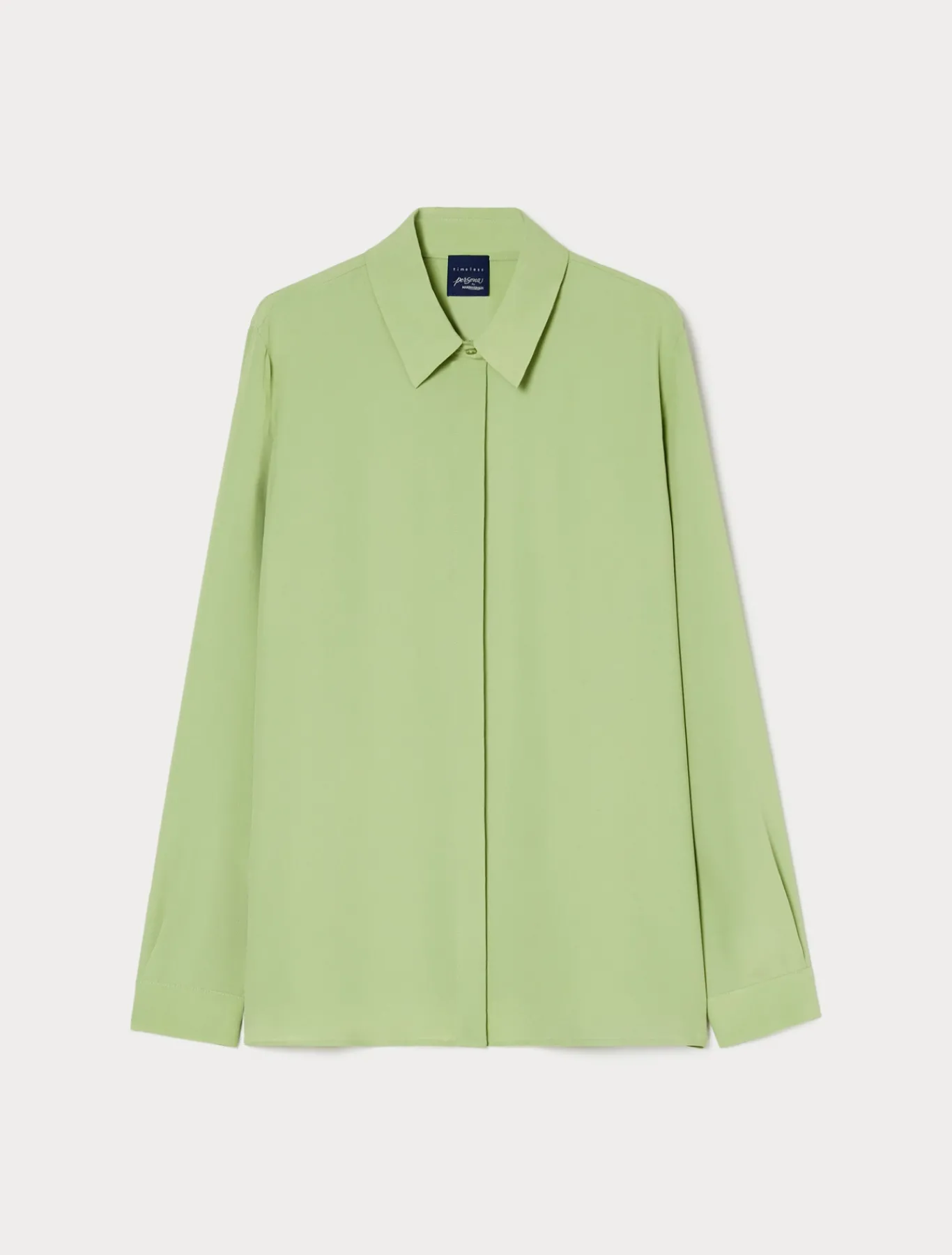 Marina Rinaldi Bluse | Selezione Elegante*Camicia in crêpe de Chine di misto seta VERDEOLIVA