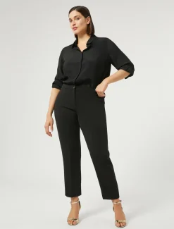 Marina Rinaldi Bluse | Camicie & Bluse*Camicia in crêpe de Chine di misto seta NERO