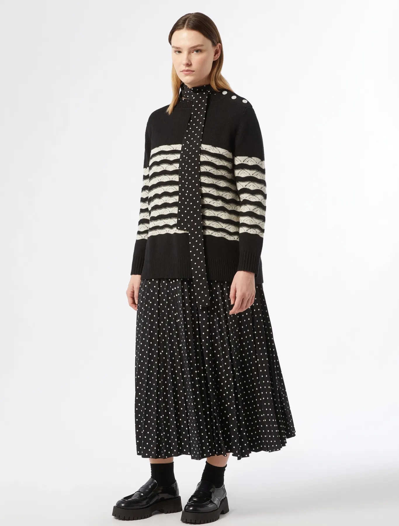 Marina Rinaldi Camicie & Bluse | Camicie & Bluse*Camicia in crêpe de Chine stampato NERO