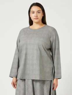 Marina Rinaldi Camicie & Bluse | Camicie & Bluse*Camicia in foulé di lana NEROBIANCO