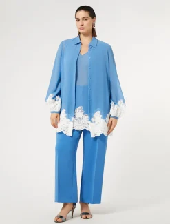 Marina Rinaldi Bluse | Camicie & Bluse*Camicia in georgette e pizzo con top AVIO