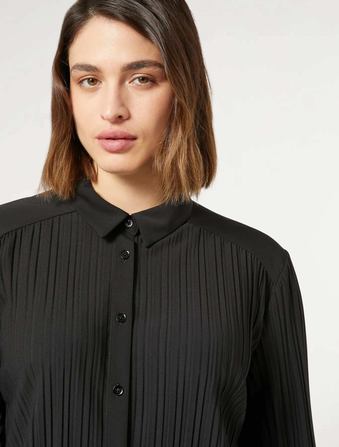 Marina Rinaldi Top & T-Shirt | Top & T-Shirt*Camicia in jersey plissé NERO